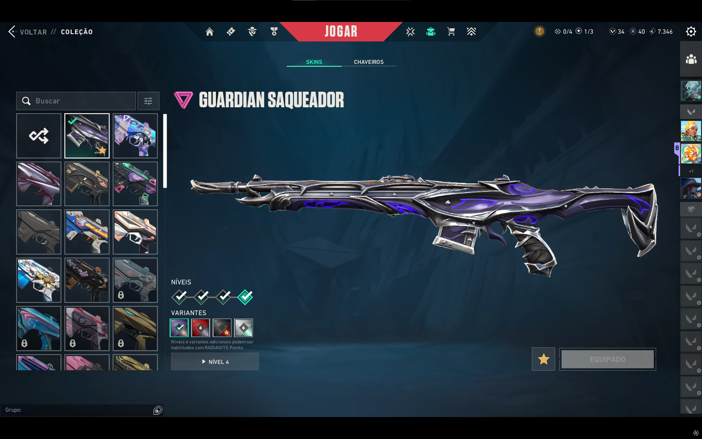 Conta Valorant Full Skins Raras + Facas | Alto Nível | R$1.500 (Negociável)