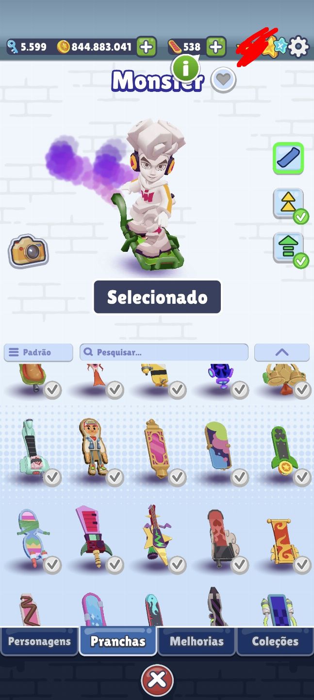 Conta rara Subway Surfers todos os personagens + 5000 chaves (2012)