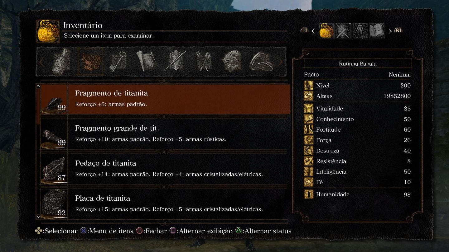 Dark Souls Remasted - Almas comuns e de CHEFES, Titanitas e todos itens do jogo