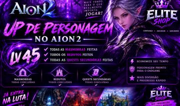 Up lv 45, todas masmoras,redutos e quest secundarias feitas, prazo de 12h
