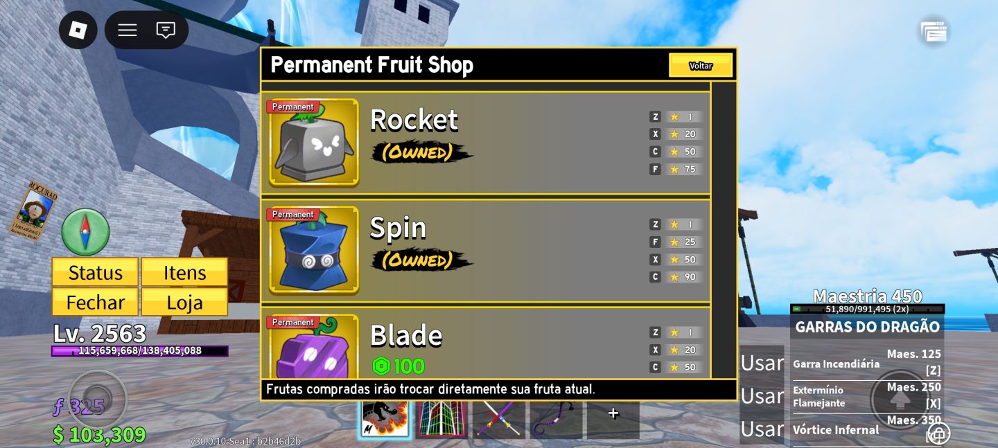 BLOX FRUITS LVL 2550+ | DARK BLADE + 3 PERMANENTES + 3 GAMEPASSES + CYBORG V3 |