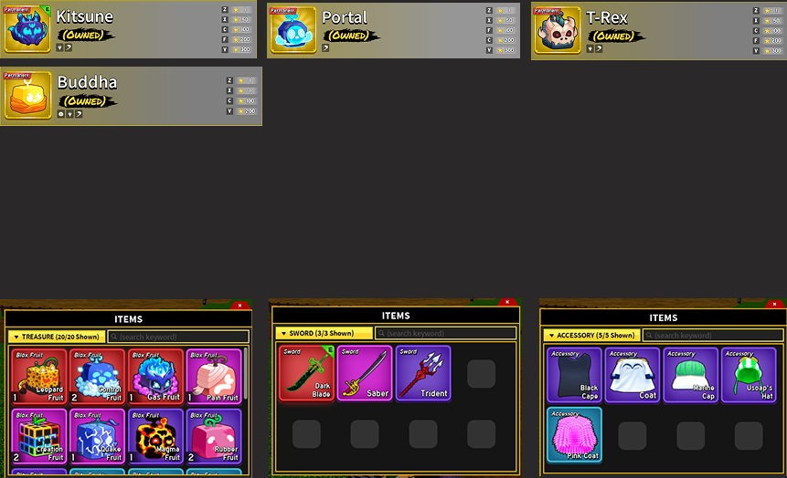 [PROMOÇÃO] CONTA DE BLOX FRUITS RARA COM KITSUNE + 3 FRUTAS PERMANENTES