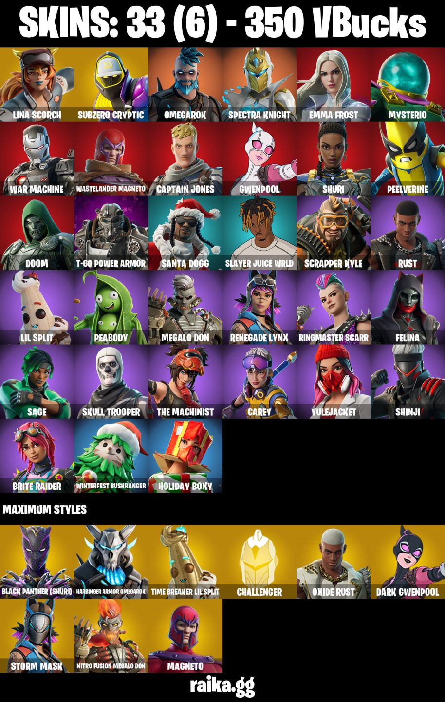 CONTA FORTNITE COM 33 SKINS LINA SCORCH/GWENPOOL/SHURI/RUST/SAGE/SHINJI