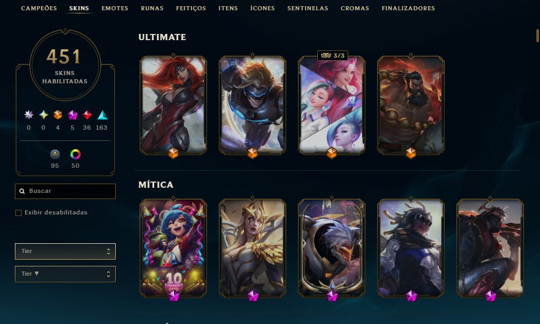 CONTA LOL | 451 SKINS | SEASON 2014