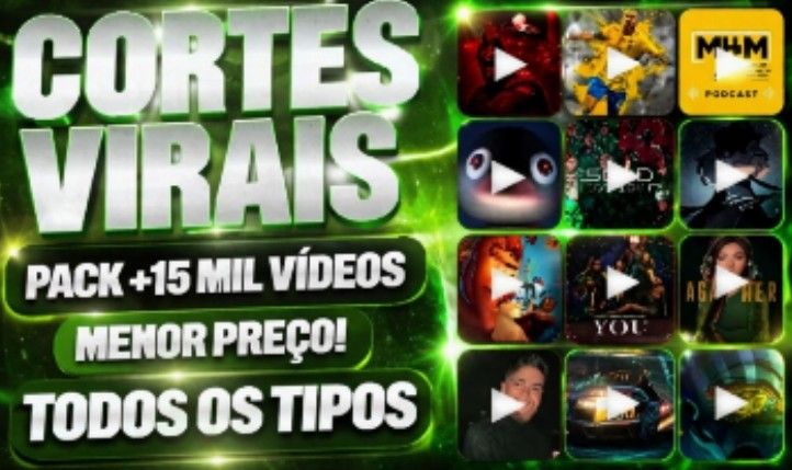 PACK CORTES VIRAIS | +15.000 VÍDEOS |