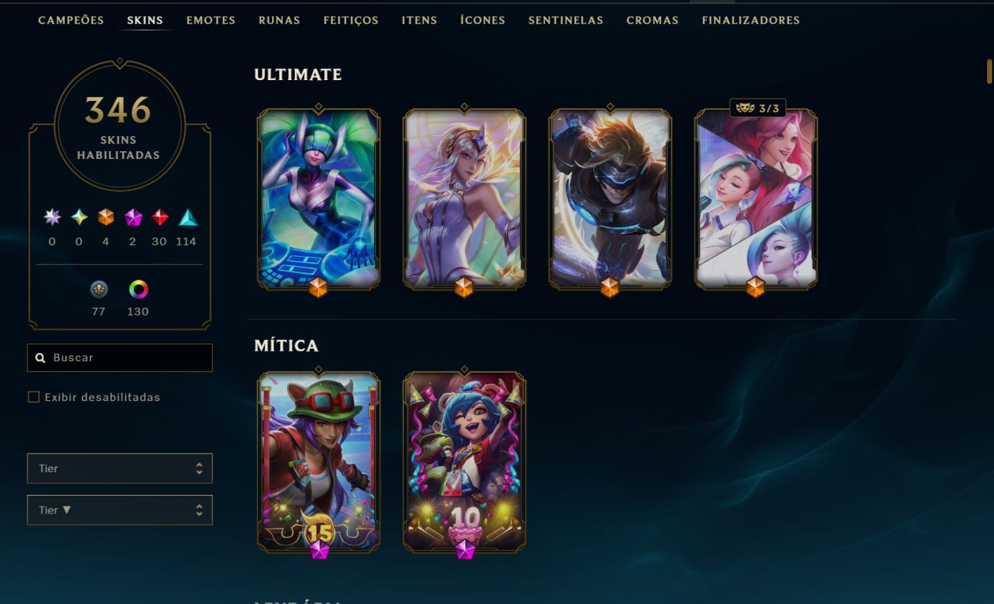 CONTA DE LOL DE 2015 COM 346 SKINS + CONTA VALORANT DE BRINDE!