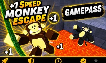 GAMEPASS BARATA |+1 SPEED MONKEY ESCAPE | +1 VELOCIDADE DE FUGA DE MACACO