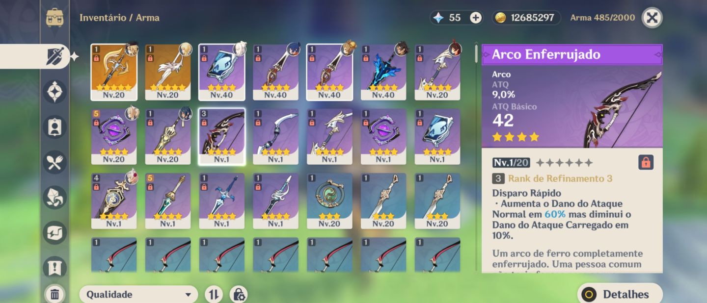 AR47|Navia+Arma Assinatura|2 Armas 5 estrelas Ningguang C6 Europa