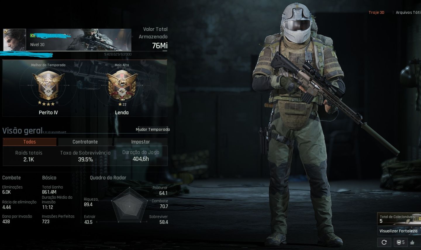 Conta Arena Breakout Infinite Pc - Full Acesso - 76M Stash 20M em Koens