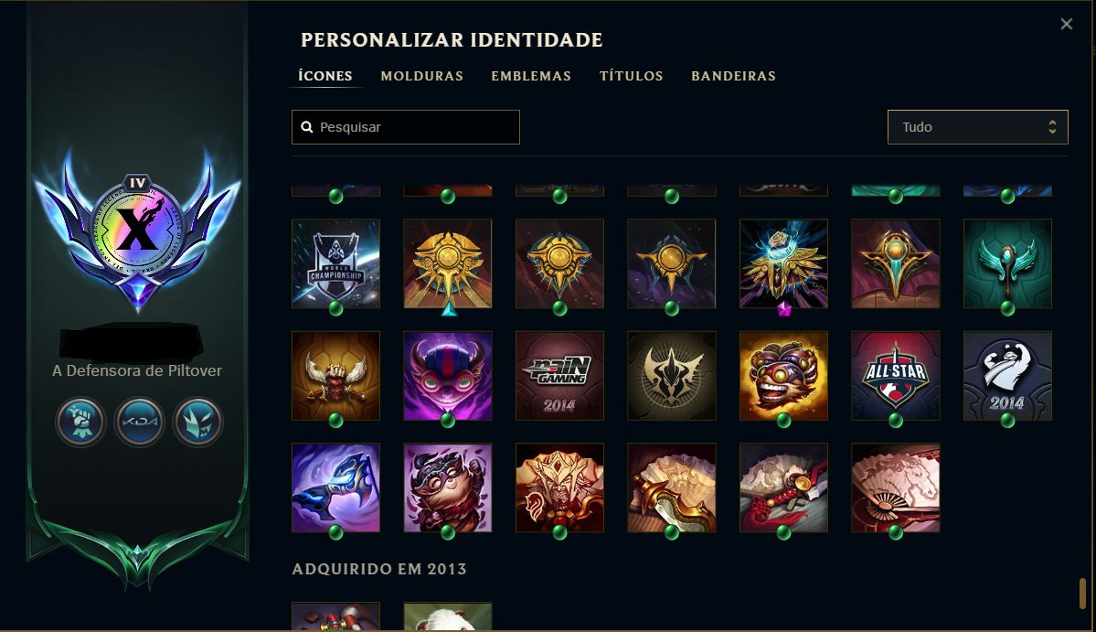 LoL Veterana 2013 | Lv 1074 | Irelia Prestígio (2019/2022) | Ícone paiN 2014