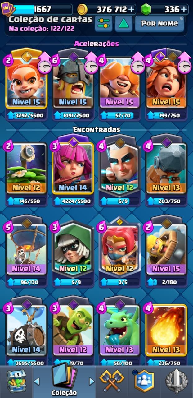 CLASH ROYALE - REI 15 MAX - 14 EVO - 376K OURO - 13K DE TROFÉUS