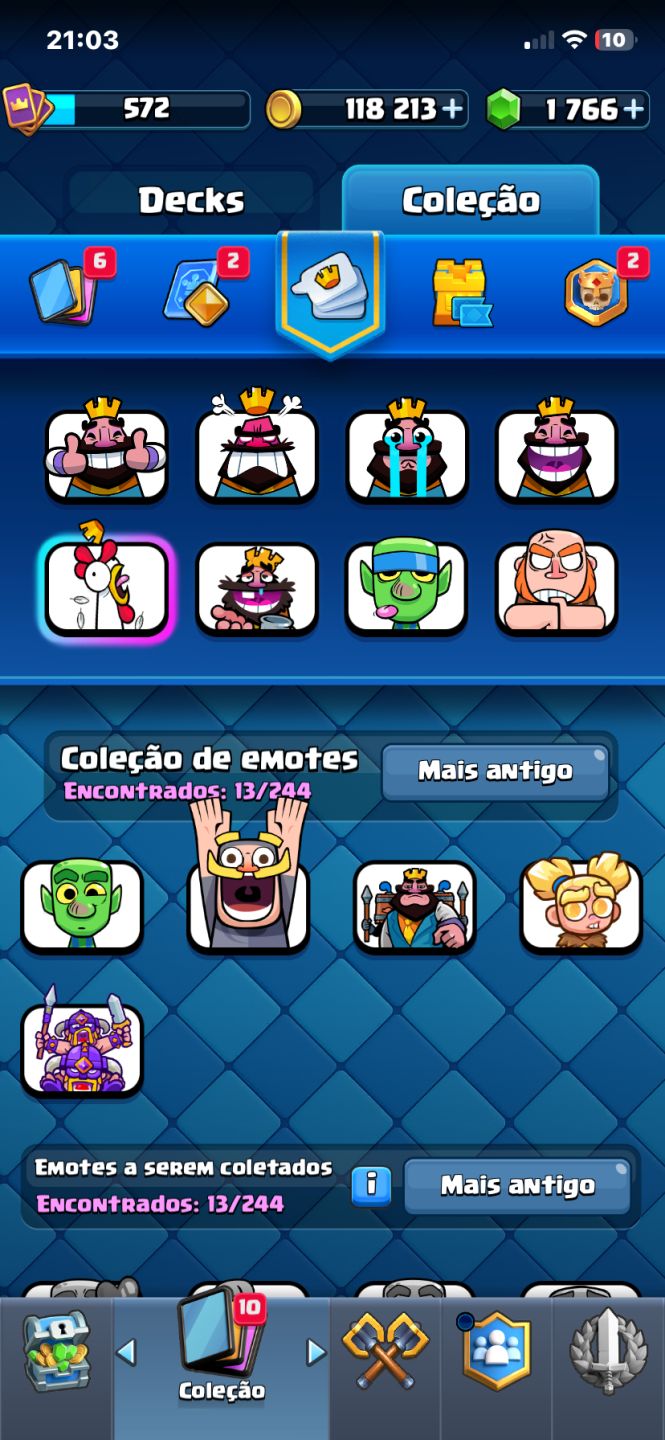 Conta de Clash Royale com 3800 troféu arena 12 com 1700 gemas, pra iniciantes