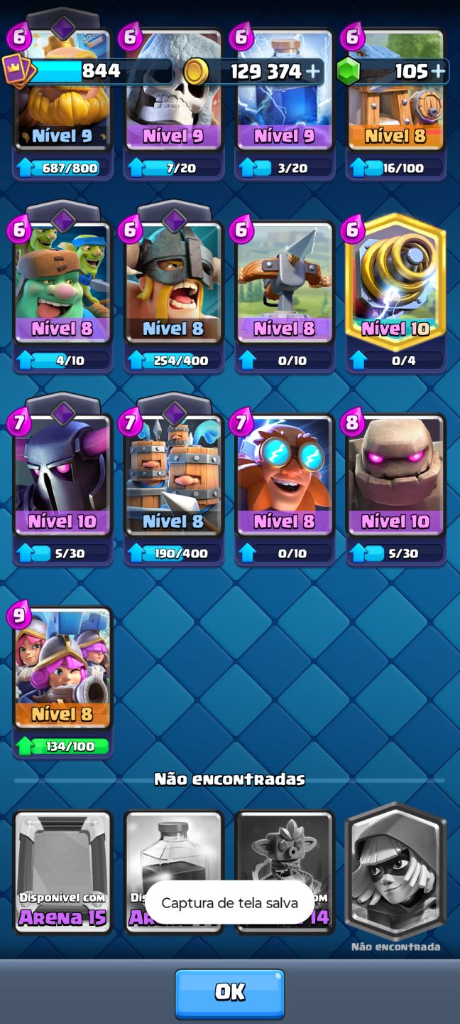 CONTA CLASH ROYALE QUASE FULL
