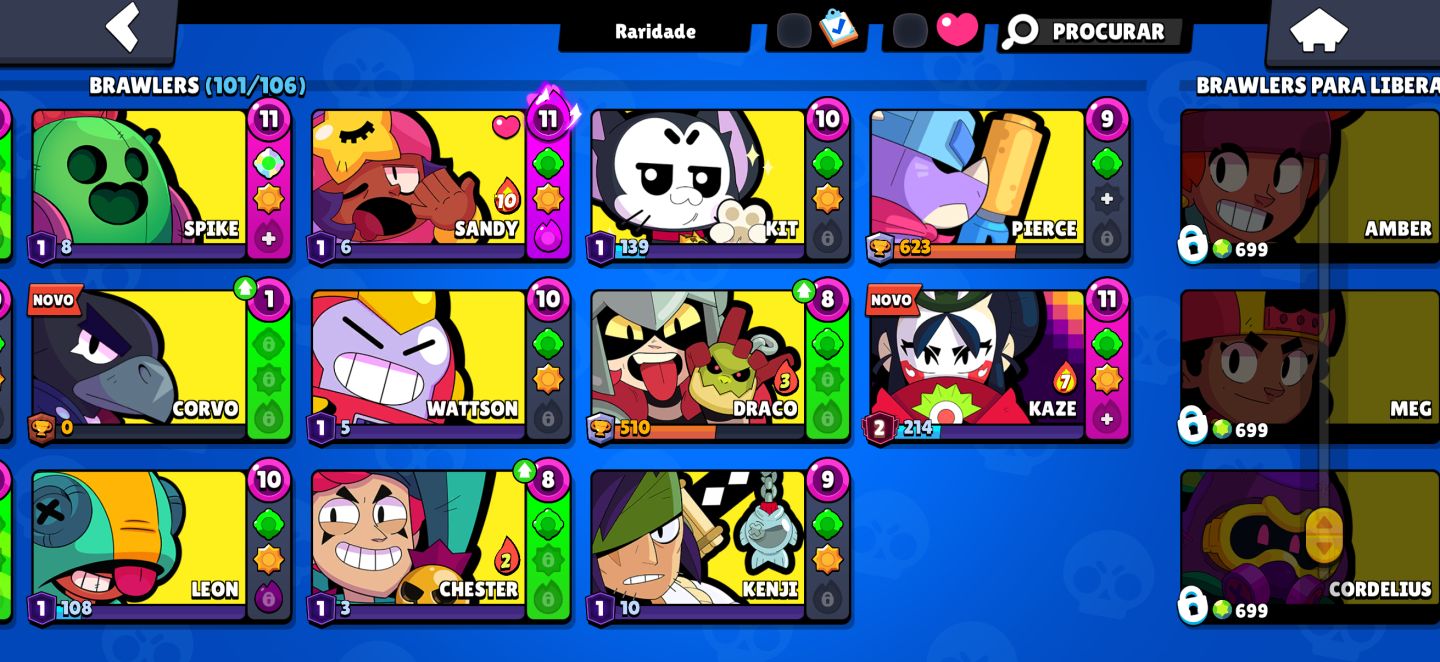 CONTA BRAWL STARS 53K TROFÉUS | 101 BRAWLERS | 143 SKINS | 4 LENDÁRIAS