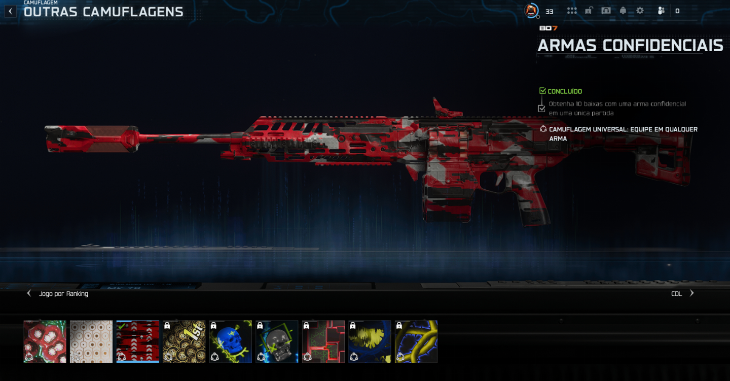 CONTAS WARZONE - CONTA BO7 NIVEL 55 E CAMUFLAGEM - RANKED - FULL ACESSO