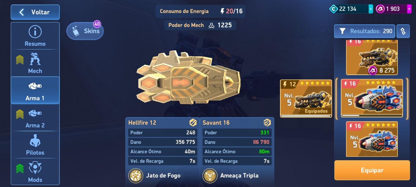Conta Mech Arena com mais de 12000 de poder