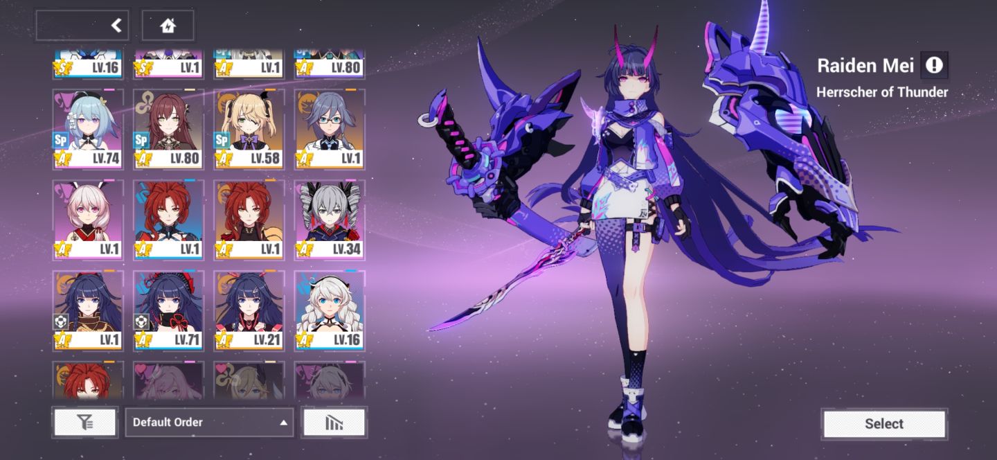 Conta honkai nível 83