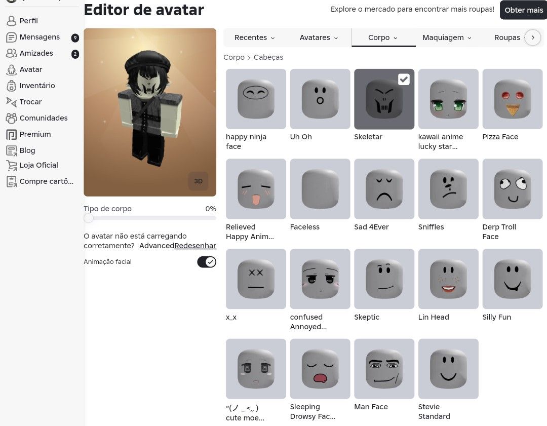 CONTA ROBLOX COM VÁRIOS ESTILOS MASCULINOS acompanha OG