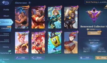 CONTA MOBILE LEGENDS COM 220 SKINS [SMURF] LEIA DESC