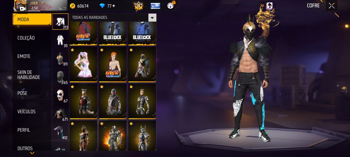 CONTA DE FREE FIRE PRIME 8 (MUITAS ATRIBUTADAS)