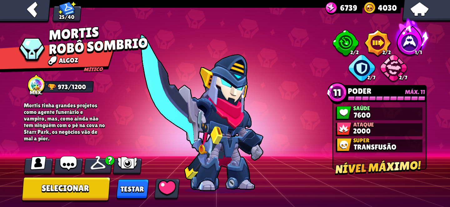 CONTA BRAWL STARS EX MAIN MORTIS QUASE TODAS AS SKINS DELE E MUITO MAIS