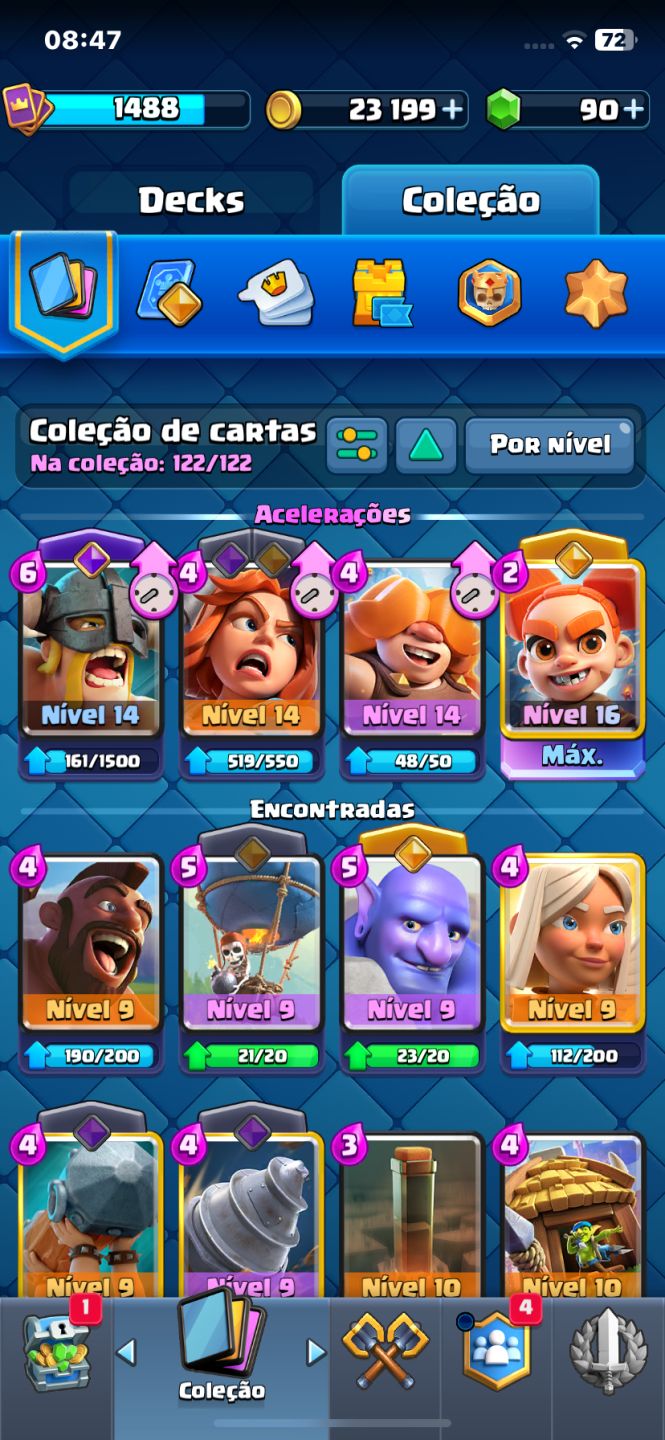 Conta Clash Royale Arena 20 | 7.9k Troféus | todas as cartas | 52 Emotes