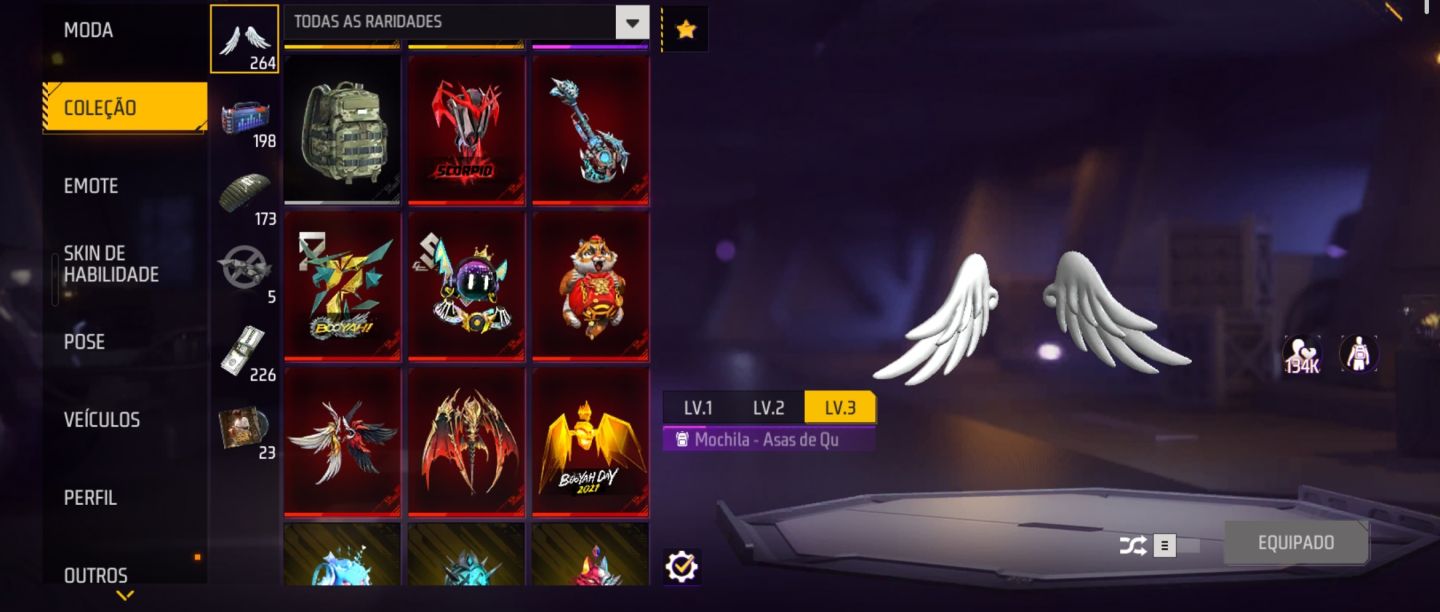 Conta de FF Full Com Muitos Passes + Armas Evo Full!