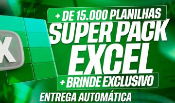 +15.000 Planilhas Excel Profissionais | Super Pack + Brinde | Entrega Automática