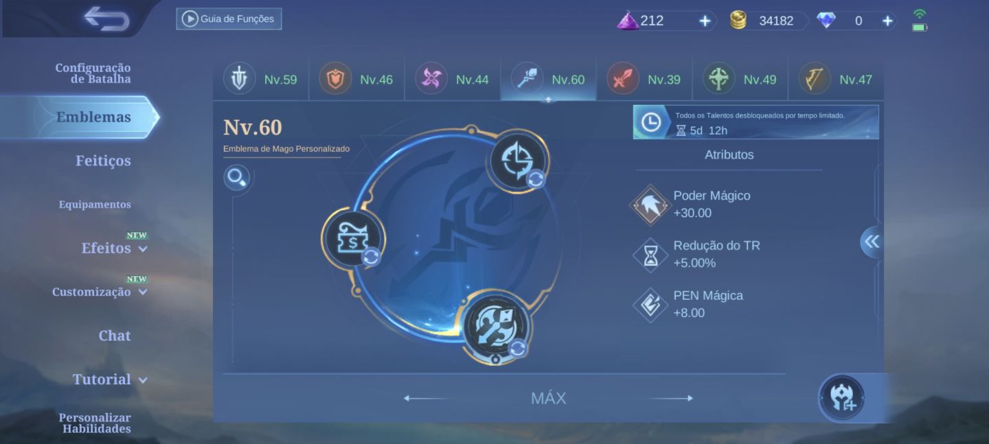 Conta Smurf mago Móbile Legends