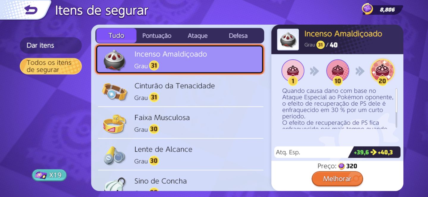 CONTA POKÉMON UNITE 98/99 POKÉMON | 768 GEMAS | MESTRE 9x