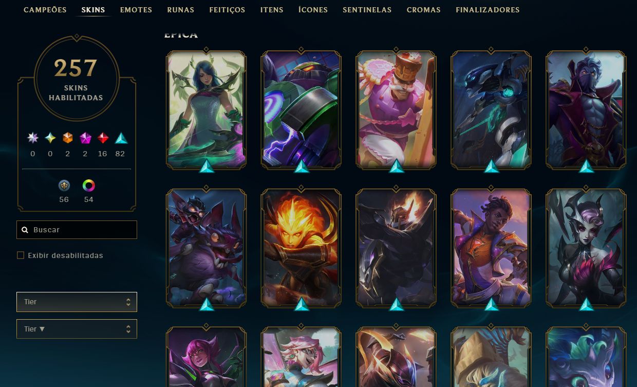 CONTA LEAGUE OF LEGENDS - 218 SKIN - ULTIMATES/MITICAS/LENDARIAS - FULL ACESSO