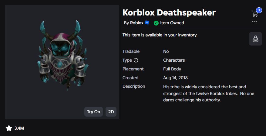 Conta com Korblox