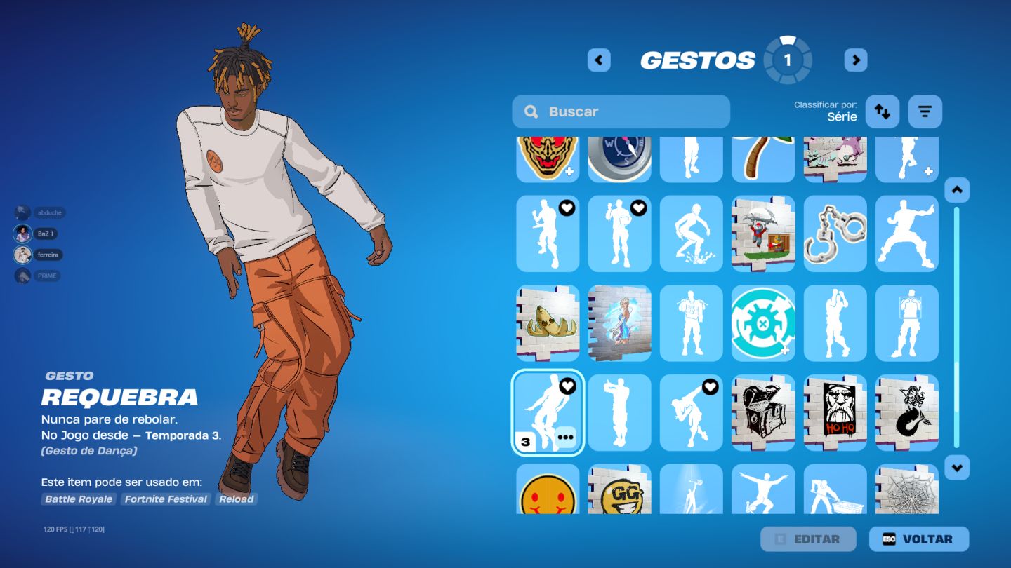 Conta OG Fortnite - Orange Justice (Justiça Laranja) - Wiggle - Hip Hop