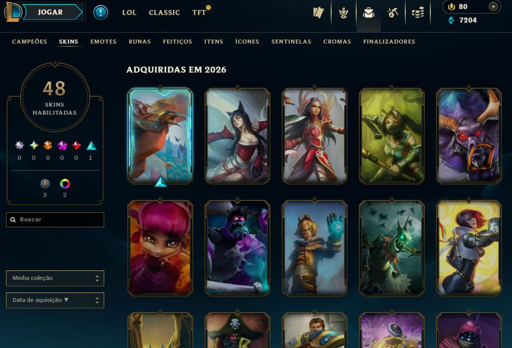 [Entrega Automática] Lol Ferro, 48 Skins, 7K Ea, Upada na Mão, 100% Segura!
