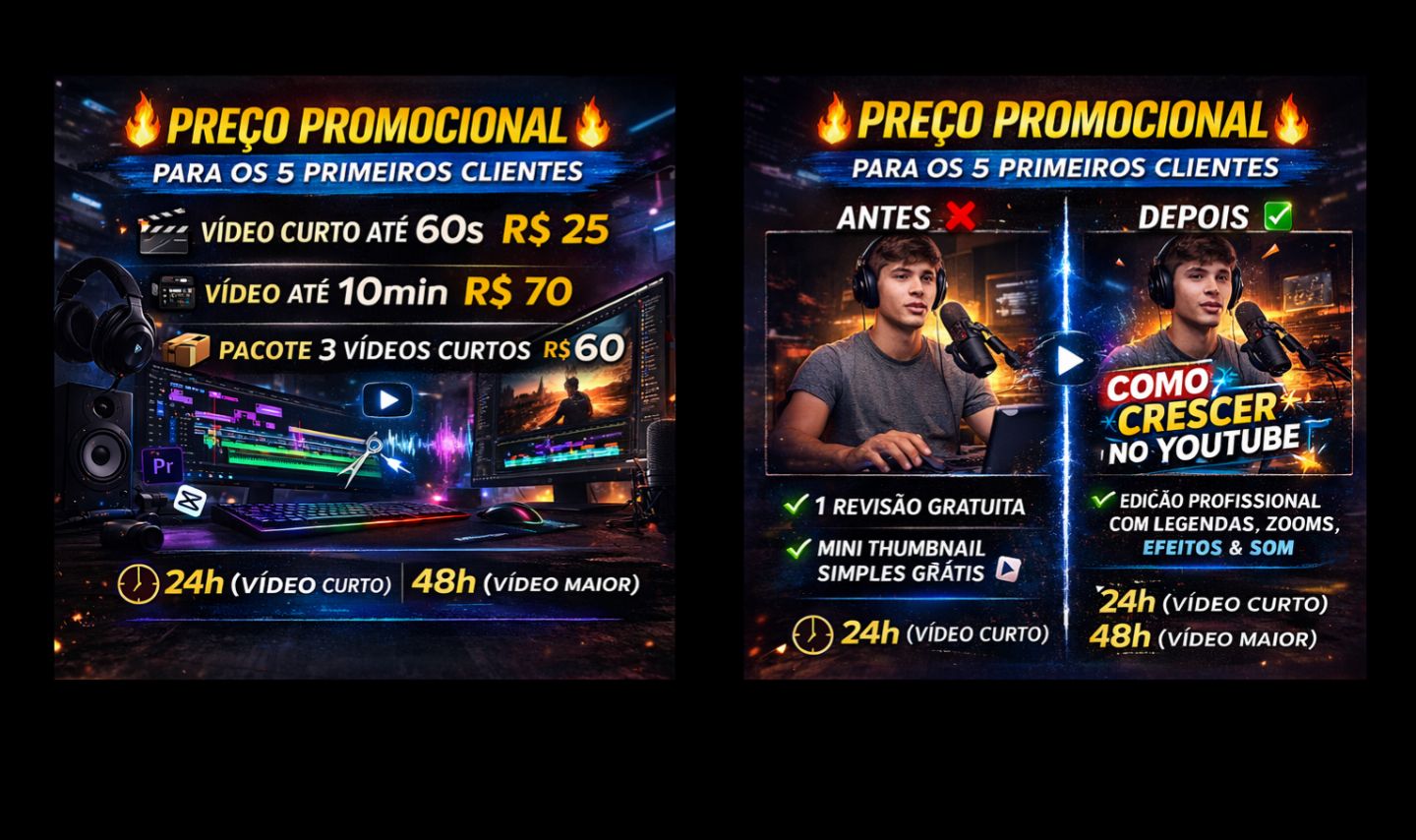 Faço edição de vídeo