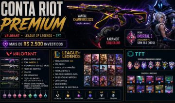 Conta Riot BR Premium | Valorant + LoL | Imortal 3 e Esmeralda 2