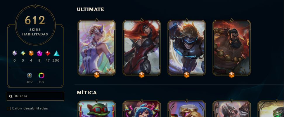 CONTA LOL 612 SKINS | 167 CAMPEÕES | Conta de 2014 | lv. 360 + Skins Valorant