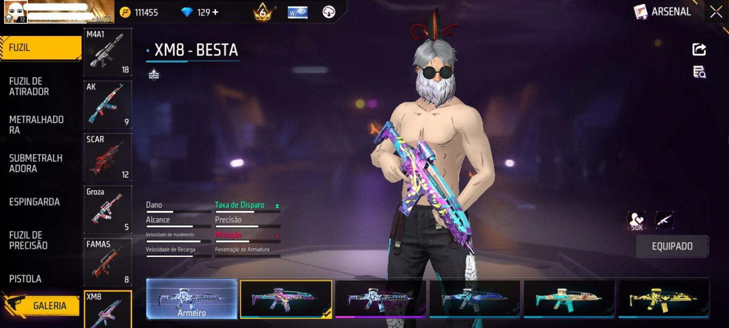 Conta de Free Fire gemada 2019