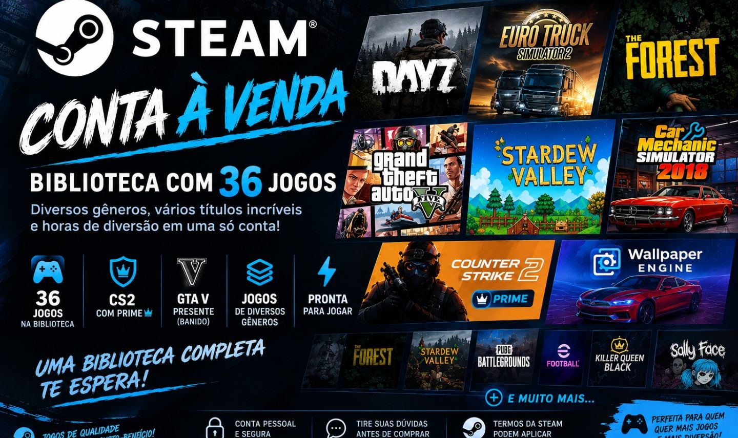 Conta Steam com diversos jogos Barata