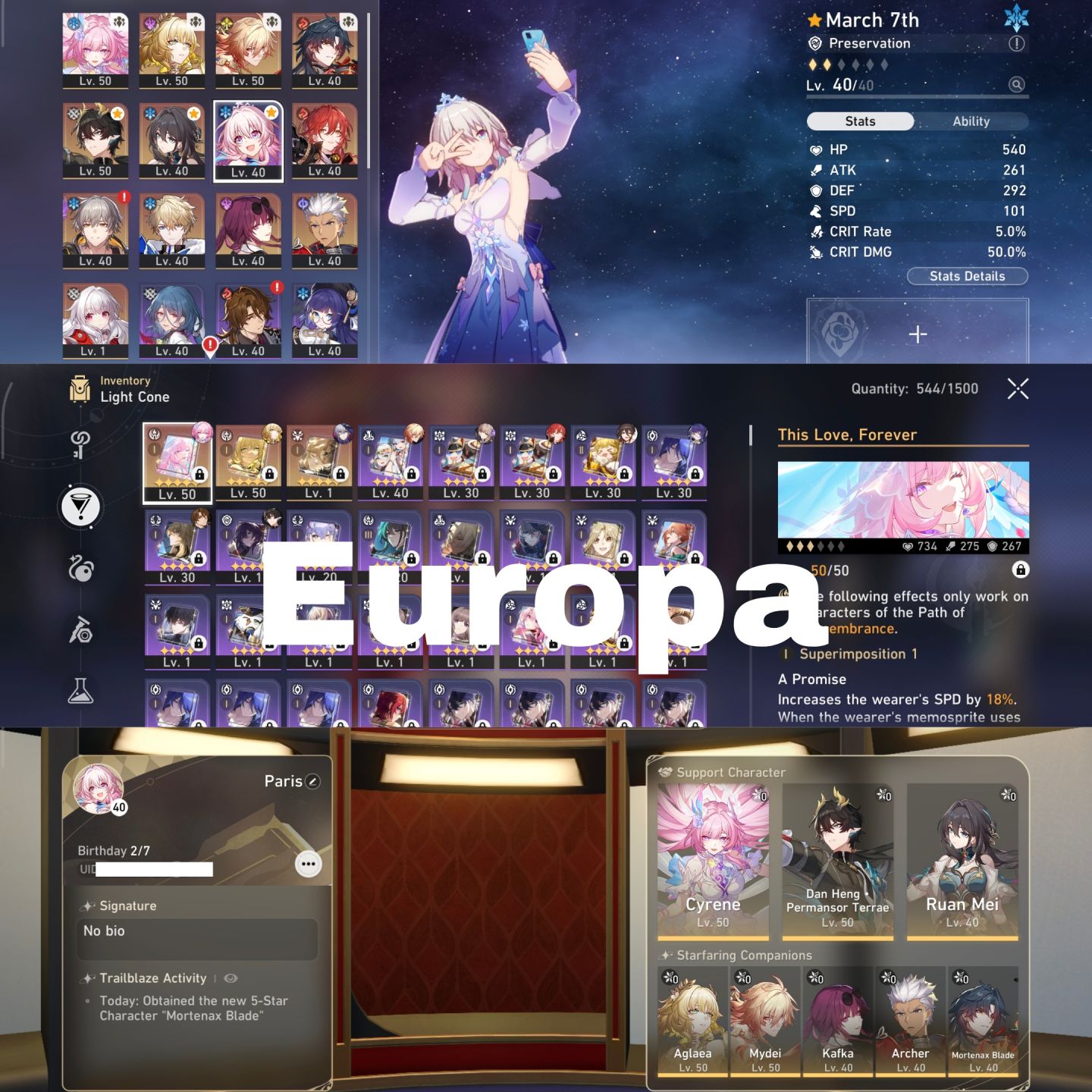 20+ T5 Phainon E1, Ruan Mei E2, Dan Heng PT, Saber, Castorice e MAIS.