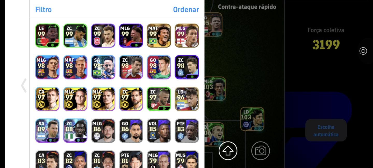 EFootball Mobile | Yamal 108 + Puskás 105 + Zico 105 + Cannavaro 106 | 3199 F
