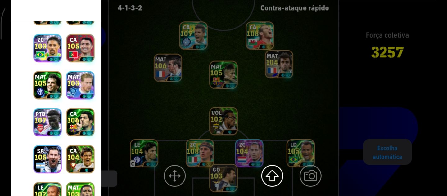 CONTA EFOOTBALL COM 3257 DE FORÇA COLETIVA FULL ATAQUE