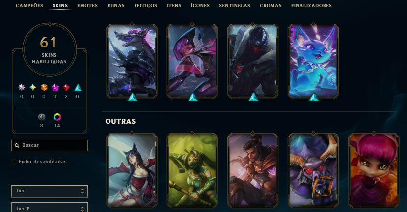 CONTA ESMERALDA 3 / 21 SKINS / YONE VELHO OESTE / KAYN LUA NEVADA / 29K EA