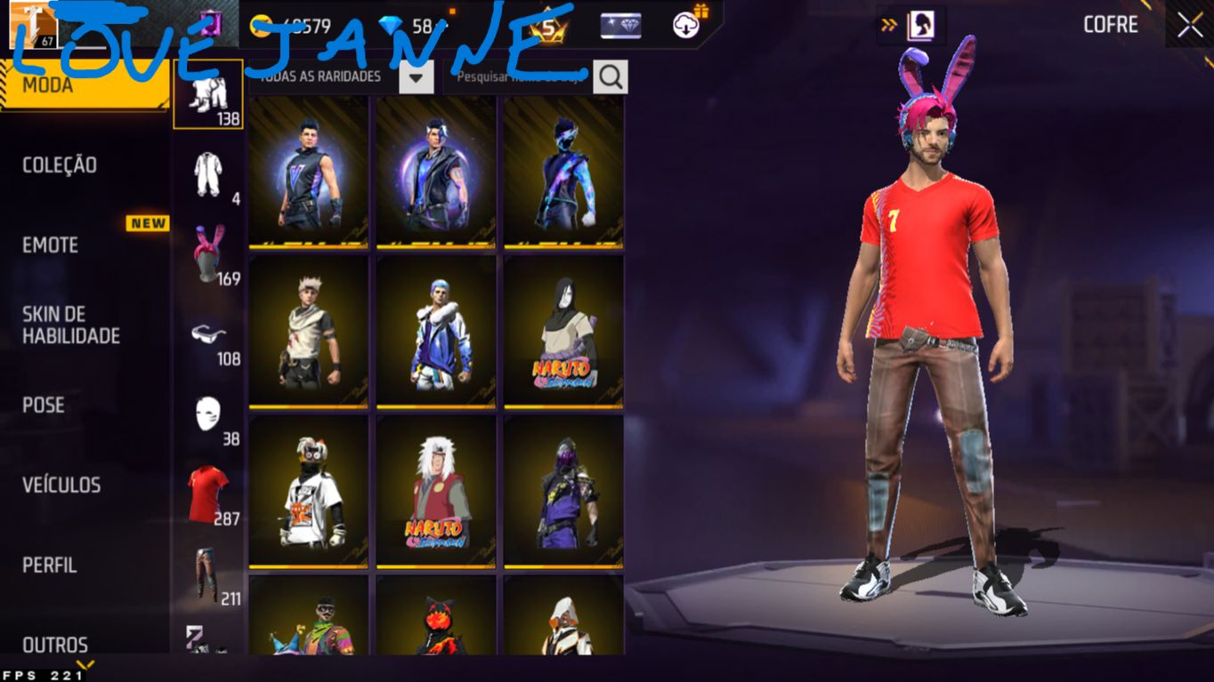 Conta de freefire nivel 67
