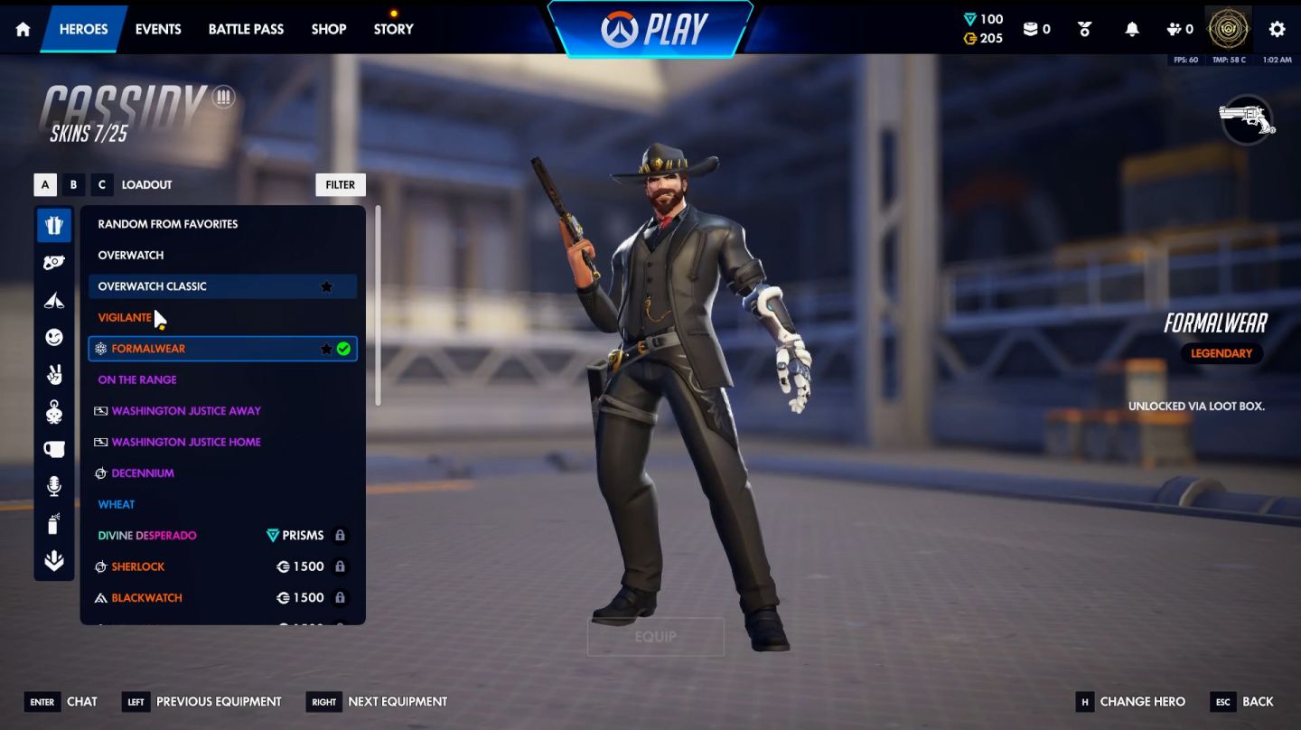 Conta OW com várias skins e prismas