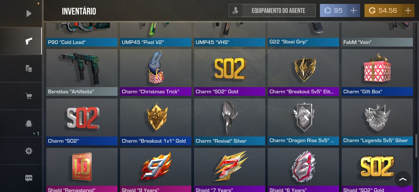 Conta standoff 2 antiga, com karambit, e luva cara, conta de 2019