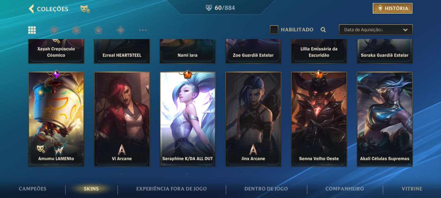 Conta Wild Rift com 2 skins exclusivas raras