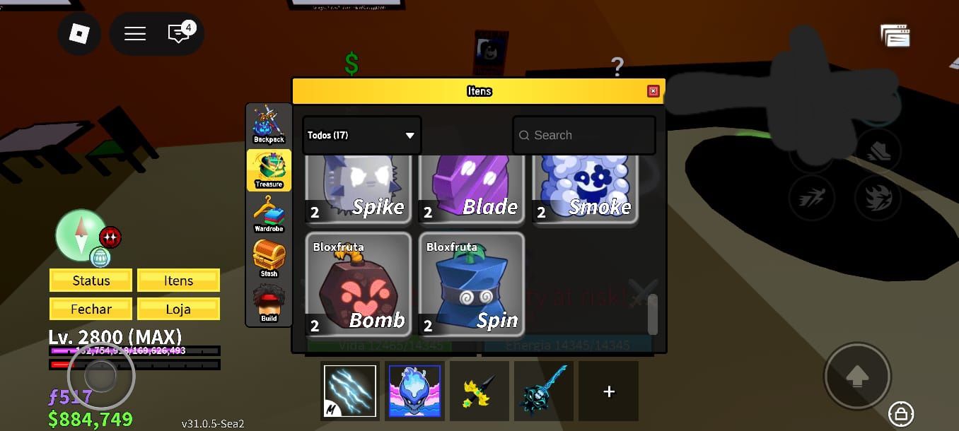 Conta Blox Fruit Full Lv Máximo Soco e Defesa