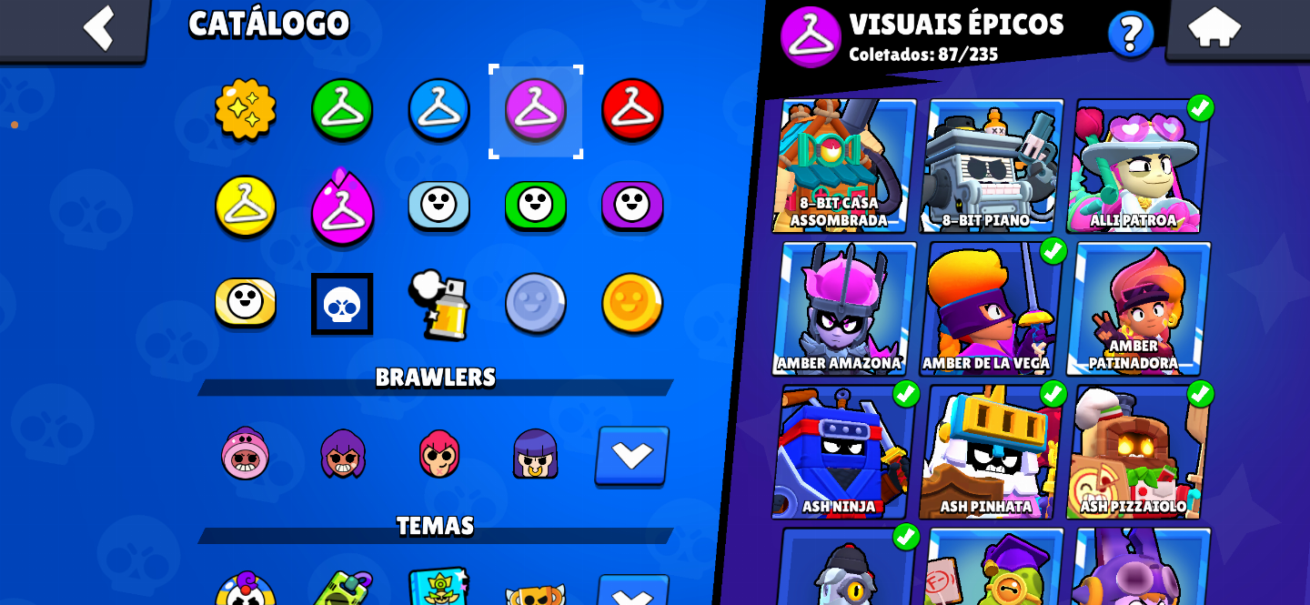 Conta de brawl com skin raras e limitadas de evento na fama solar 2