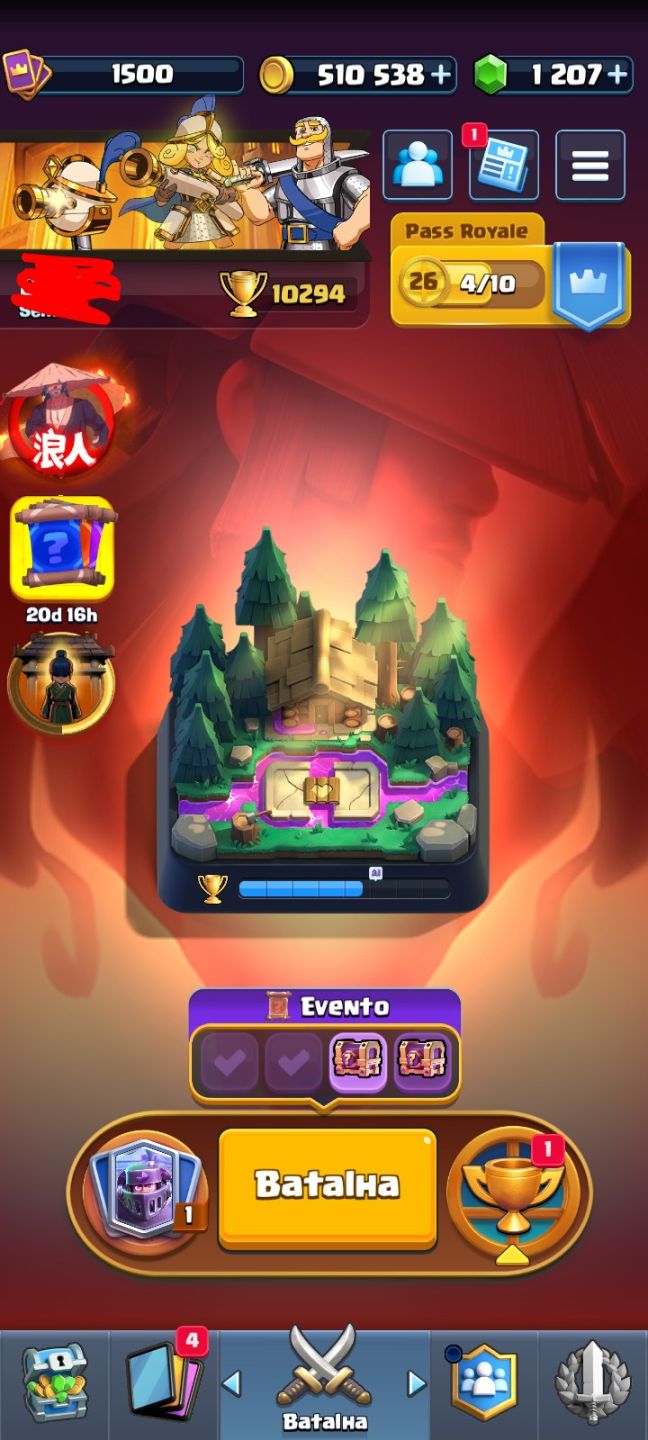 Conta de Clash Royale com 10000 mil troféus 1200 gemas